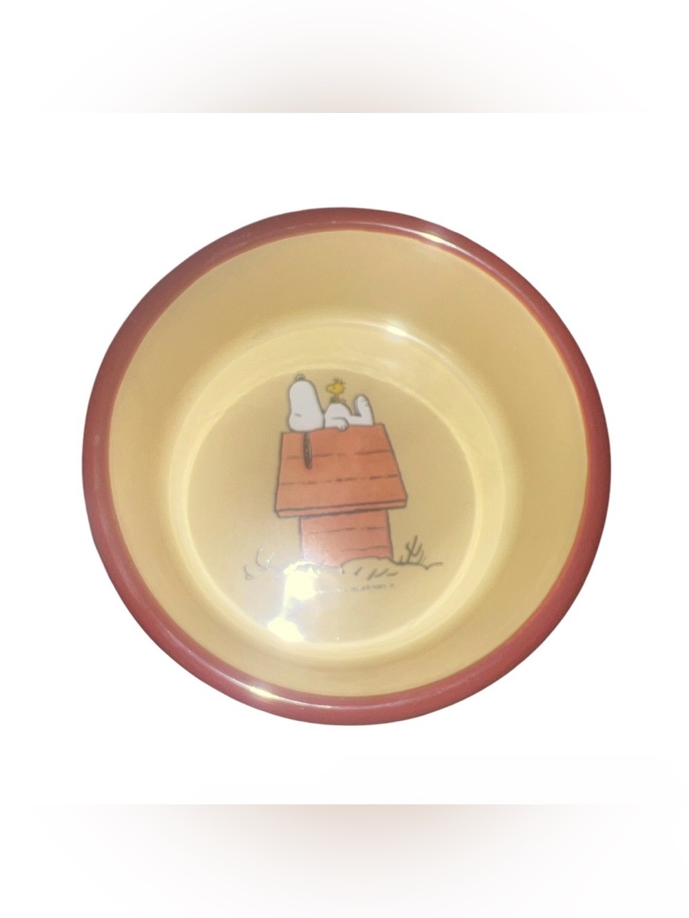 Peanuts Snoopy Ceramic Bowl in Cream and Red-Orange